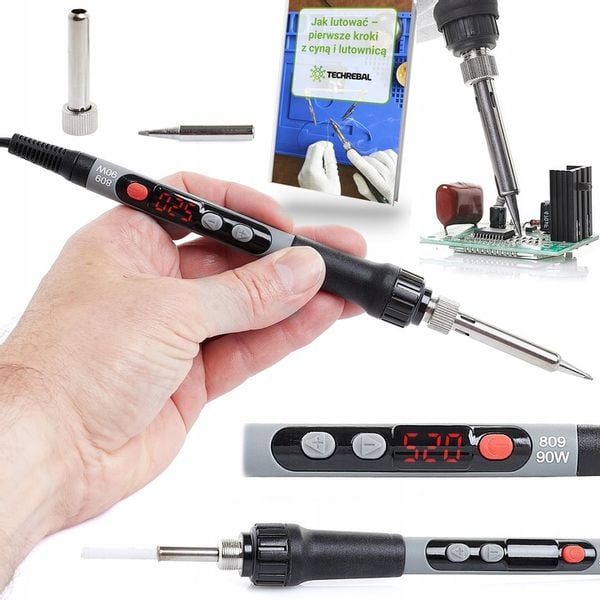 LUTOWNICA KOLBOWA GROTOWA 90W TECHREBAL SHADOWSOLDER WYŚWIETLACZ LCD MOCNA zdjęcie 1