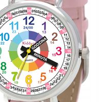 Kiddus zegarek dziecięcy Time Teacher Polski PU Różowy