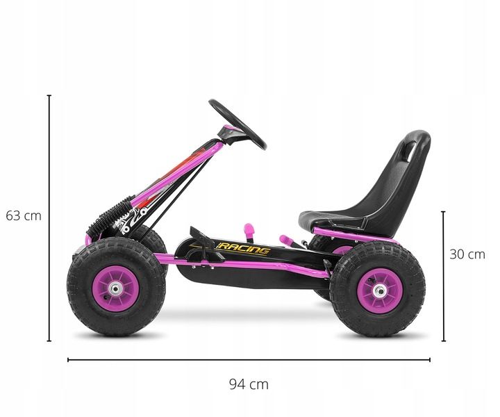 Gokart na pedały Milly Mally Thor Pink zdjęcie 8