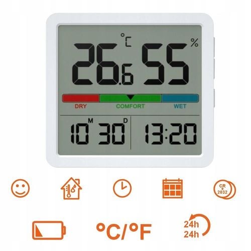 STACJA POGODOWA MANTA BEZPRZEWODOWA TERMOMETR HIGROMETR ZEGAR DATA na Arena.pl