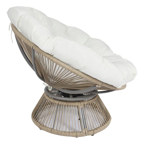 Fotel Nucan biały/naturalny obrotowy zdjęcie 3