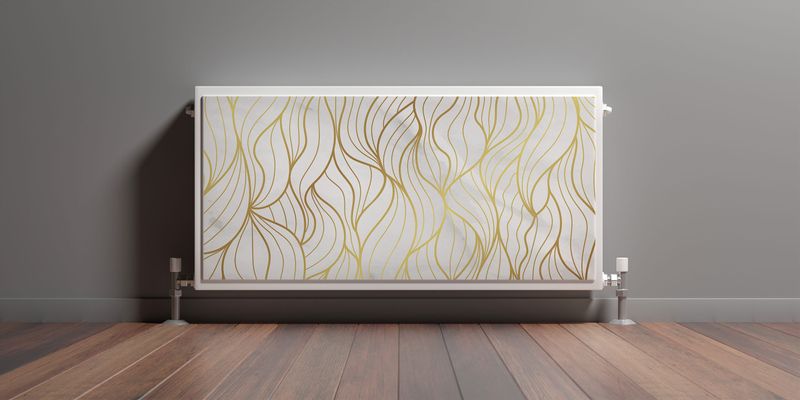 Mata MAGNETYCZNA Kaloryfera Abstrakcyjne Liście Marmur Line-art 120cm x 60cm zdjęcie 3