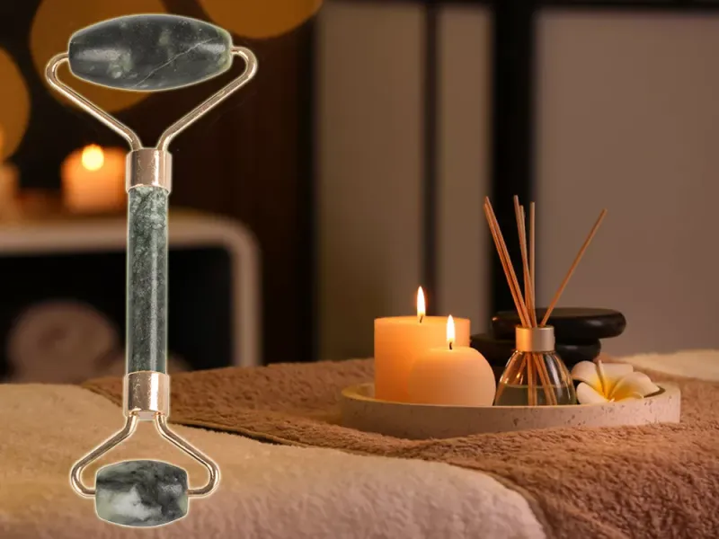 Masażer do twarzy z jadeitu roller wałek jadeitowy zdjęcie 8