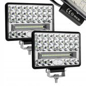 ZESTAW 2x MOCNA LAMPA ROBOCZA 144W 48 LED HALOGEN 12V 24V ledbar HOMOLOG.