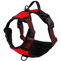 SZELKI dużego psa BEZUCISKOWE czerwone GUARD L 43-86cm Buldog Francuski