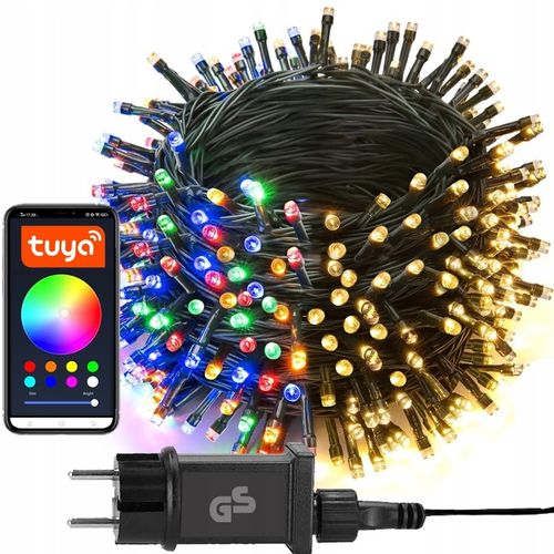 Lampki choinkowe LED RGB zewnętrzne 230V Bluetooth Smart 20m Wifi Tuya na Arena.pl