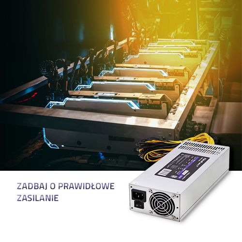 Qoltec Zasilacz PCI-E 1850W | 80 Plus Platinum | Gaming Miner na Arena.pl