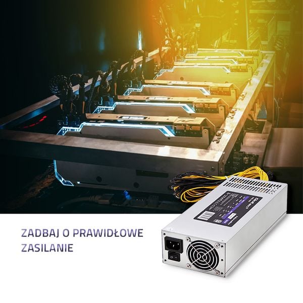 Qoltec Zasilacz PCI-E 1850W | 80 Plus Platinum | Gaming Miner zdjęcie 3