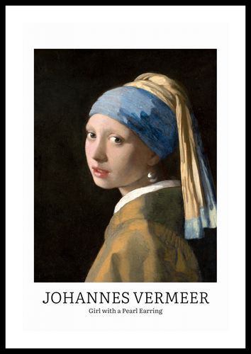 Plakat 40x60cm Design Girl with a Pearl, Vermeer Vintage do Salonu na Arena.pl