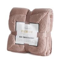 Koc flano 170x210 cm baranek TEDY mocha miękki i ciepły stylowy