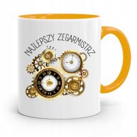 Kubek Żółty Dla Zegarmistrza Najlepszy Zegarmistrz Z Nadrukiem Ze Zdjęciem