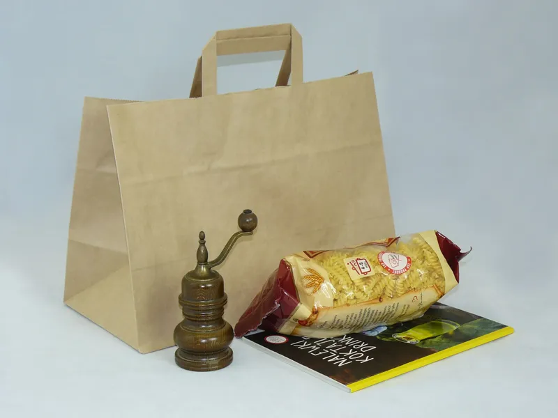 Torba papierowa beżowa 35 x 17 x 24 cm zdjęcie 3