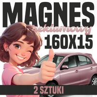 Mata Magnetyczna na Auto 160x15 cm - Profesjonalna Reklama magnes - 2 szt