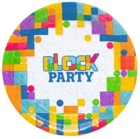 Talerzyk papierowy Klocki 7cali 6szt