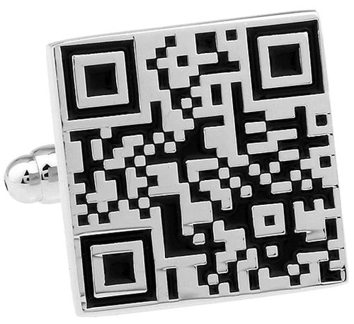 Spinki do mankietów koszuli srebrne QR CODE 146 na Arena.pl