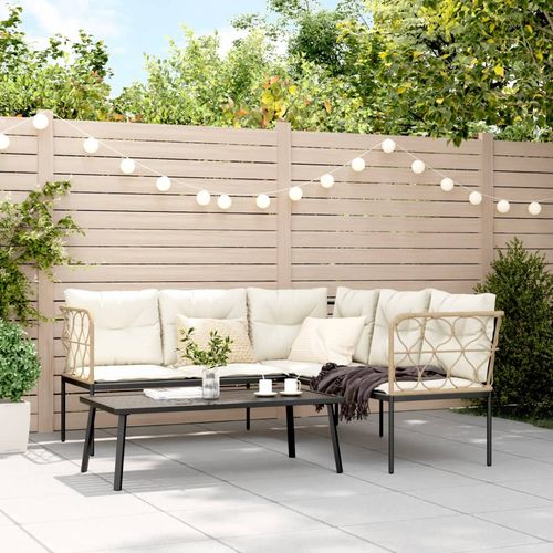 Ogrodowy zestaw mebli z poduszkami, czarny, stal i textilene na Arena.pl