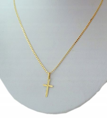 ŁAŃCUSZEK ZŁOTY PEŁNY + KRZYŻYK 55 CM. PR. 585 na Arena.pl