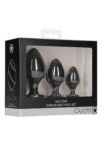 swirled butt plug set - black na Arena.pl