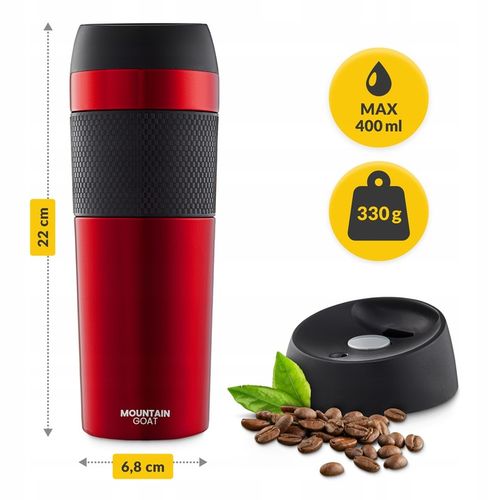 KUBEK TERMICZNY TERMOS GORĄCE NAPOJE DO 12H-24H KAWA HERBATA SZCZELNY 400ml na Arena.pl