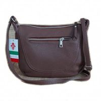 Duża pojemna Włoska skórzana listonoszka A5 Vera Pelle Brązowa VPLB25M