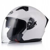 OTWARTY KASK MOTOCYKLOWY BIAŁY POŁYSK SKUTER CHOPPER HOMOLOGACJA BLENDA XS