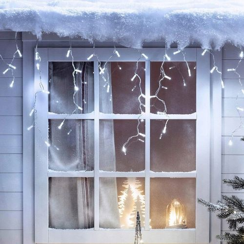 LAMPKI CHOINKOWE SOPLE 100 LED KURTYNA BIAŁE ZIMNE 5M FLASH na Arena.pl