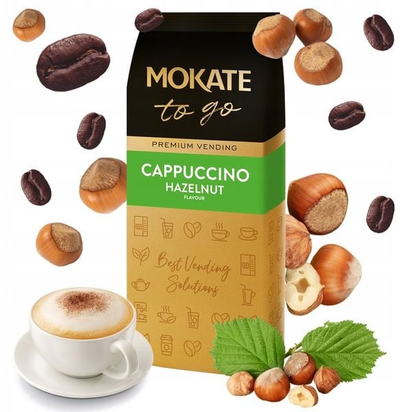 Kawa Cappuccino Instant Vending Orzech Laskowy Duże Opakowanie 1KG MOKATE zdjęcie 2