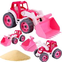 traktor spychacz dla dzieci różowy 36cm 8195
