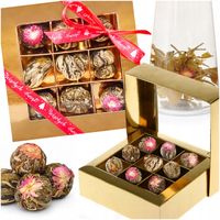 ZESTAW HERBAT NA PREZENT HERBATA SWIĄTECZNA KWITNĄCA BOMBONIERKA Zestaw 9sz