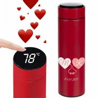 TERMOS KUBEK TERMICZNY LED WYŚWIETLACZ GRAWER PREZENT WALENTYNKI URODZINY D