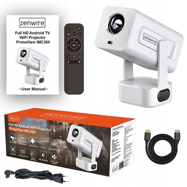 Mini Projektor Przenośny Rzutnik Android 13 WiFi 360 Full HD 4K do zdjęcie 5