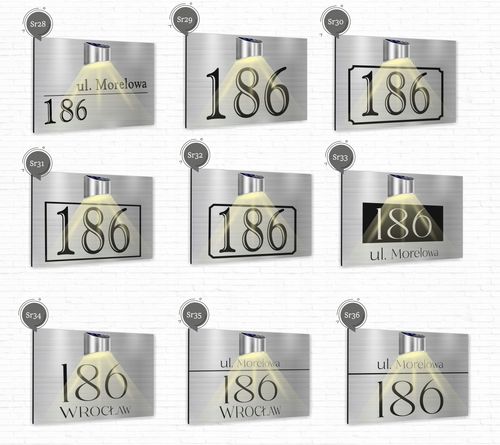 Tabliczka adresowa Tablica numer domu miejscowość 40x30 lampka solarna LED na Arena.pl