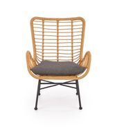 Fotel Wypoczynkowy IKARO Czarny/Naturalny/Popielaty Salon