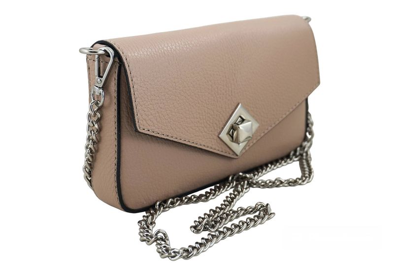 Modna torebka skórzana włoska - Różowe pudrowe zdjęcie 2