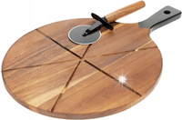 Radełko Deska do Serwowania Krojenia Pizzy 30cm Solidna Bambusowa Duża XL