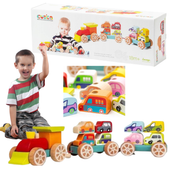 Cubika Drewniany Pociąg Z Samochodami 18M+ Cubika Klocki 13999