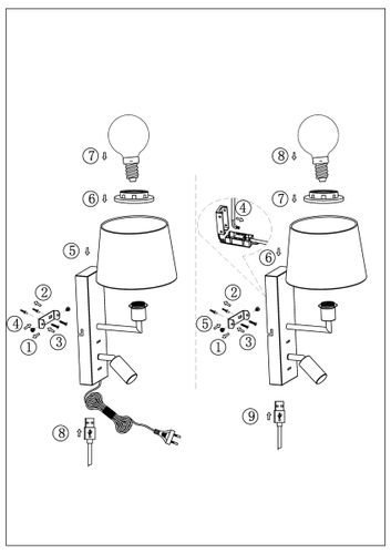 Kinkiet ścienny Como 108595 Markslojd abażur materiałowy spot czarny na Arena.pl
