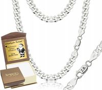 Łańcuszek Srebrny Męski Pancerka Diamentowany 6,50 mm pr 925 Grawer Gratis