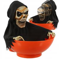 Ruchoma Miska Halloween Pojemnik Dekoracja Szkielet Kościotrup Świeci