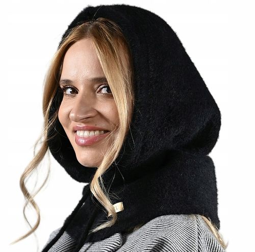Balaclava czarna miekka Alpaka Czapka damska Kominiarka KAPTUR komin na Arena.pl