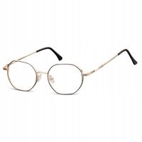 Okulary sześcioboczne KOREKCYJNE Oprawki zerówki Optyczne SUNOPTIC Złote