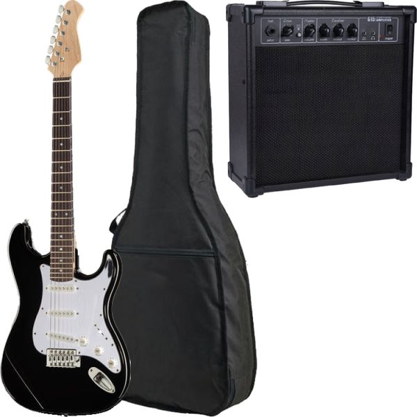Gitara elektryczna Preston ST-10 BK CZARNA Combo 15W Pokrowiec ZESTAW zdjęcie 1