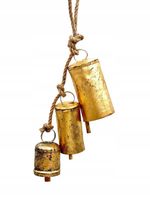 Świąteczny Stroik Dzwonki na Jutowym Sznurku Dekoracja Prezent Zestaw 3szt