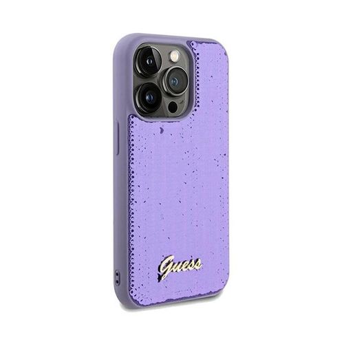 Guess Sequin Script Metal - Etui iPhone 14 Pro (fioletowy) na Arena.pl