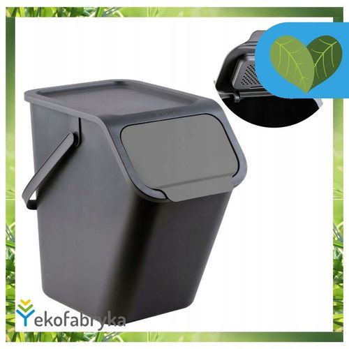 Kosz na śmieci pod zlew na odpady ZMIESZANE kuchenny mały CZARNY 25l na Arena.pl