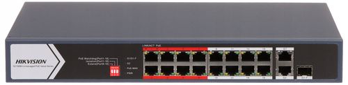 Switch 16-portowy Hikvision DS-3E0318P-E/M(C) 16xPoE + 2xUplink na Arena.pl