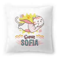 Poduszka Biała 40X40 Cm Dla Sofii Córki Dziecka Z Nadrukiem Ze Zdjęciem
