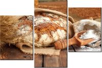 60 90CM OBRAZ 3 ELEM CHLEB WIEJSKI ZAKWASIE ŚCIENNY DRUK PŁÓTNO