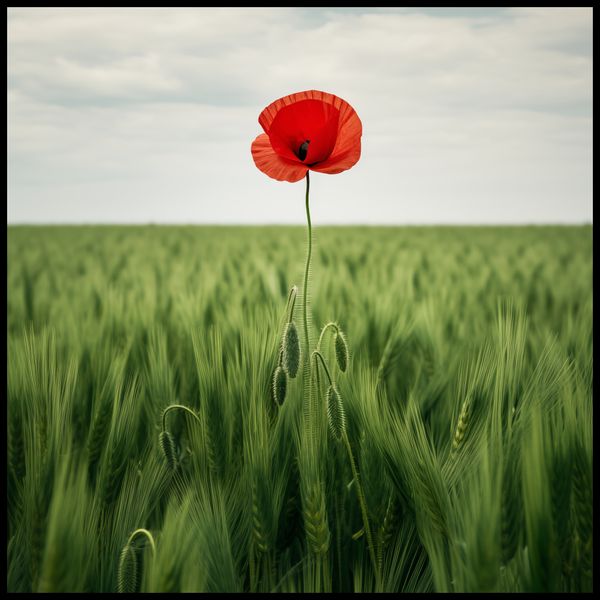 Plakat 80x80cm Samotny Mak na Polu zdjęcie 2