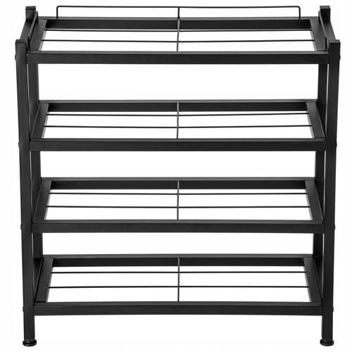SZAFKA NA BUTY STOJAK METALOWY CZARNY 4 PÓŁKI ORGANIZER REGAŁ LOFTOWY na Arena.pl